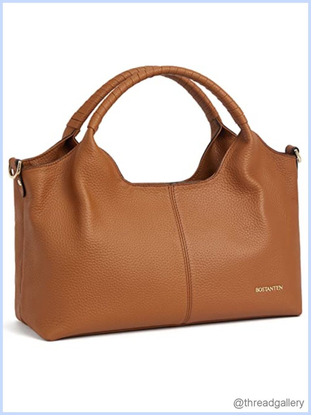 Genuine Leather Satchel Handbag Adjustable Strap Zipper Purse